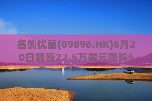 名创优品(09896.HK)6月20日耗资22.5万美元回购5.2万股