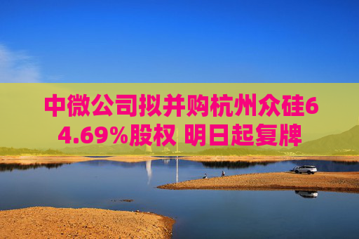 中微公司拟并购杭州众硅64.69%股权 明日起复牌 第1张 中微公司拟并购杭州众硅64.69%股权 明日起复牌 第1张