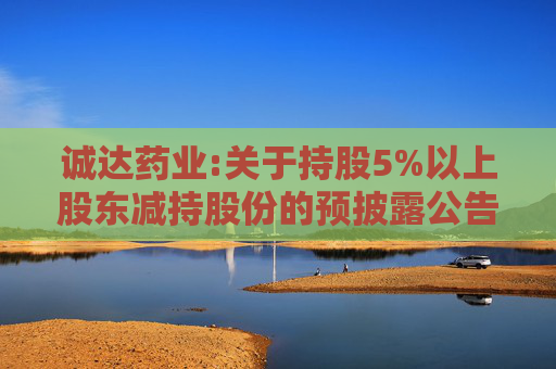 诚达药业:关于持股5%以上股东减持股份的预披露公告