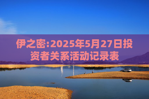 伊之密:2025年5月27日投资者关系活动记录表