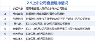 2月9日增减持汇总：长虹华意等7股增持 协鑫集成等19股减持（表）