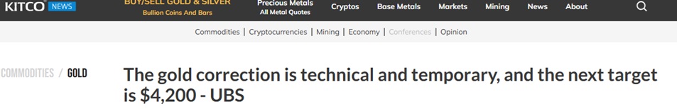 黄金多头不要怕!瑞银:金价只是暂时技术性调整 下一目标看向何方? 第2张 黄金多头不要怕!瑞银:金价只是暂时技术性调整 下一目标看向何方? 第2张