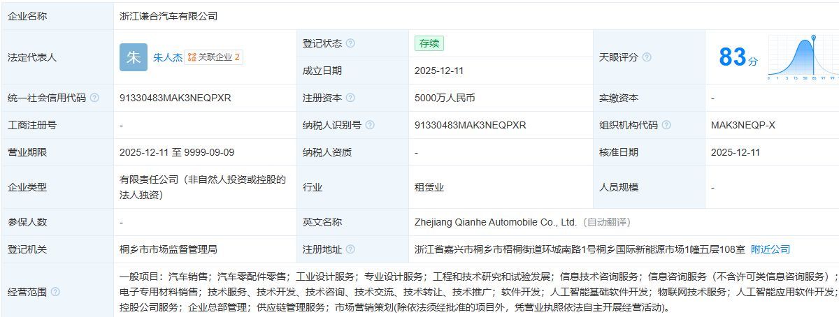 哪吒汽车重整进入倒计时?山子高科态度不明,旗下谦合汽车“同址”成立引猜想,12月底或揭晓投资人 第1张 哪吒汽车重整进入倒计时?山子高科态度不明,旗下谦合汽车“同址”成立引猜想,12月底或揭晓投资人 第1张